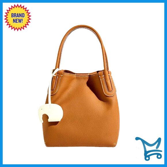 Genuine Leather Bucket Bag - Handheld Shoulder Crossbody Versatile Design